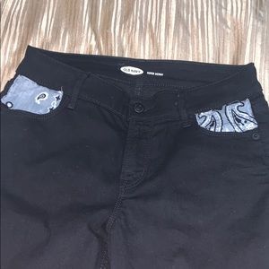 Black skinny jeans with custom bandana pockets